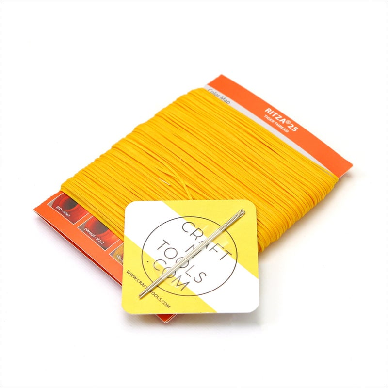 Ritza 25 Tiger Thread Yellow 1.0mm RITZA 25 Tiger Thread for Leather Craft | Waxed Polyester Saddlers Thread - Image 1